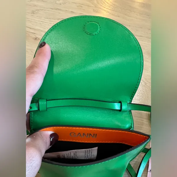 Ganni Banner Nano convertible Saddle Bag green - Image 5