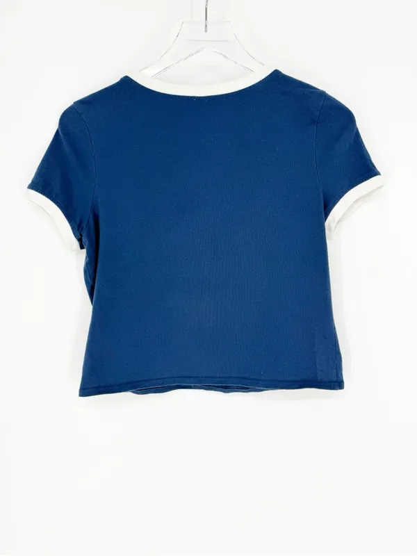 Anthropologie Daily Practice‎ Graphic Print T-Shirt Women's S Blue Y2K - Image 3