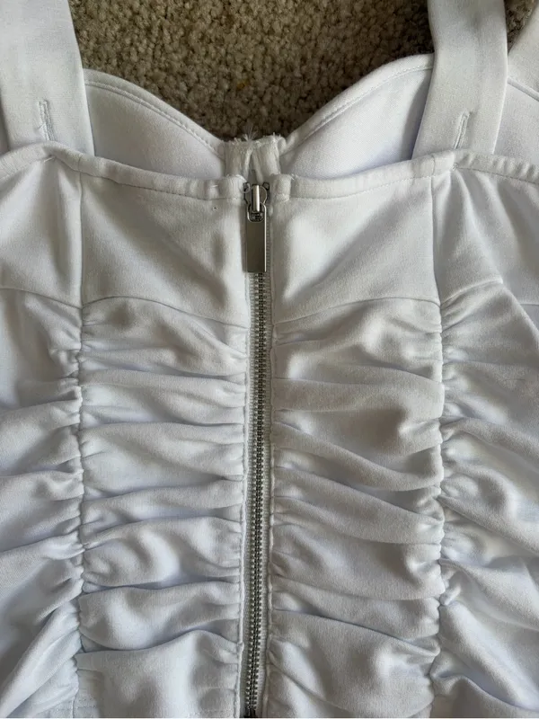 Reformation Linnea going out rush white summer sleeveless Knit Top size xs - Image 7
