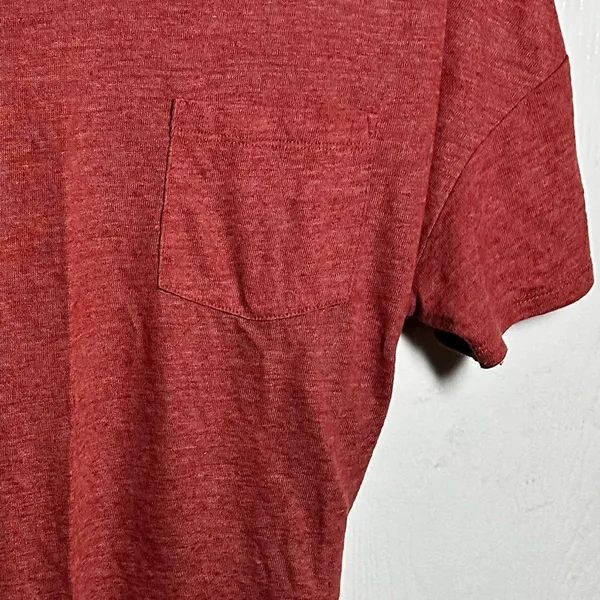 XL Old Navy Coral Linen-Blend Short Sleeve Tee - Image 3