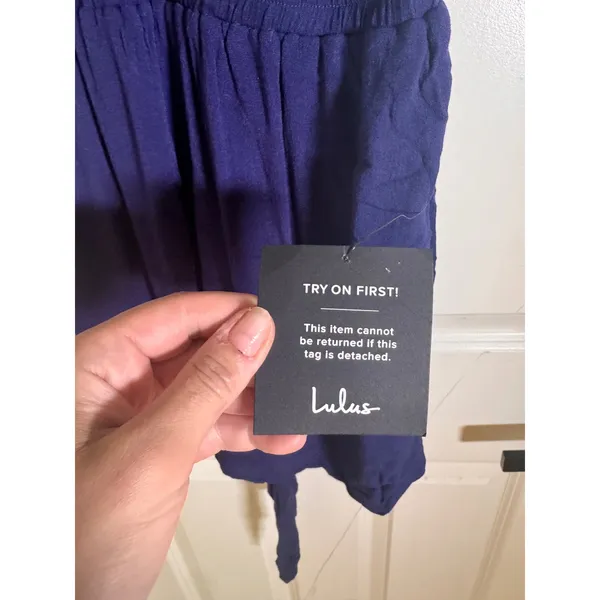 Lulus Milos Navy Blue Convertible Halter Romper M NWT - Image 4