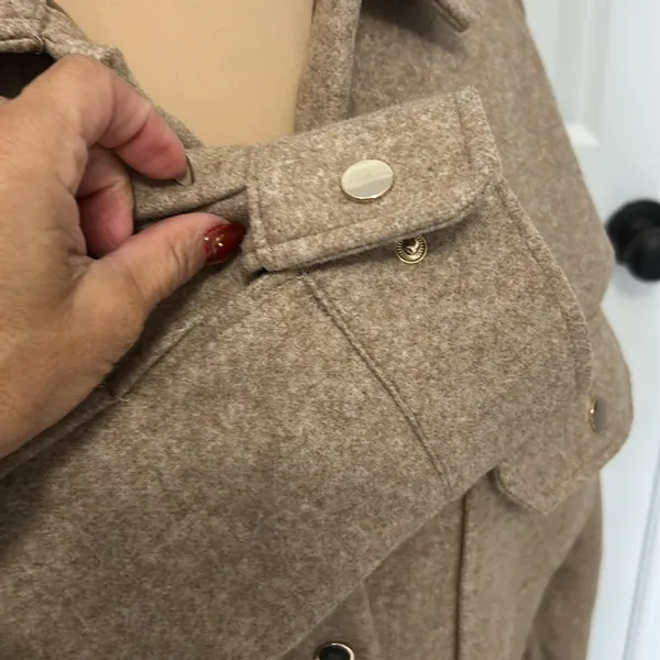 Zara Oversized Shacket Light Brown - Image 7