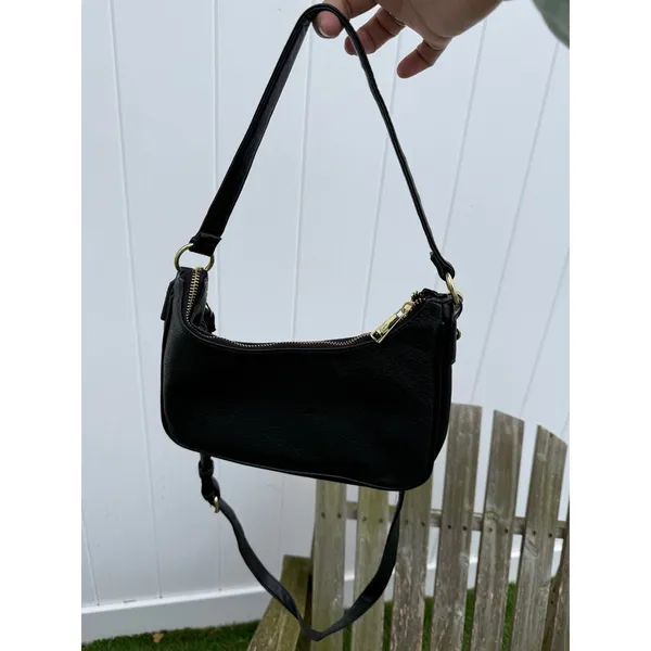 Juicy Couture Black Faux Leather‎ Moto Chic Crossbody Shoulder Bag Zipper NWOT G - Image 4