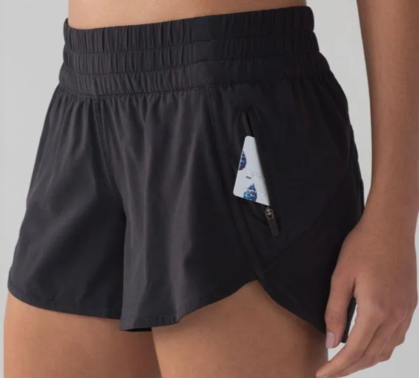 Lululemon Tracker Shorts Black Athletic Running Short Lined 6 Small - Image 3