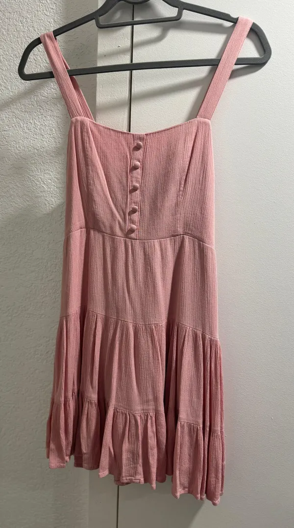 Button Tiered Mini Dress - Image 4