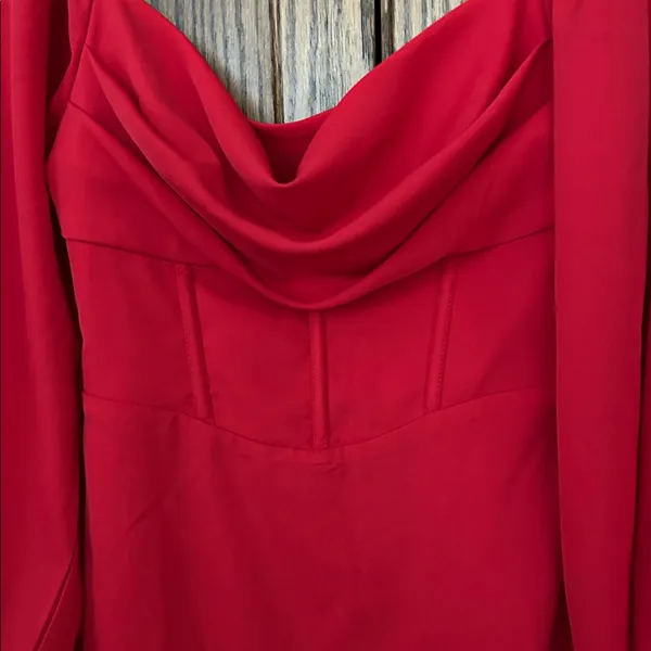 Princess Polly Lillie mini dress bubble sleeve red festive holiday women’s‎ 4 - Image 5