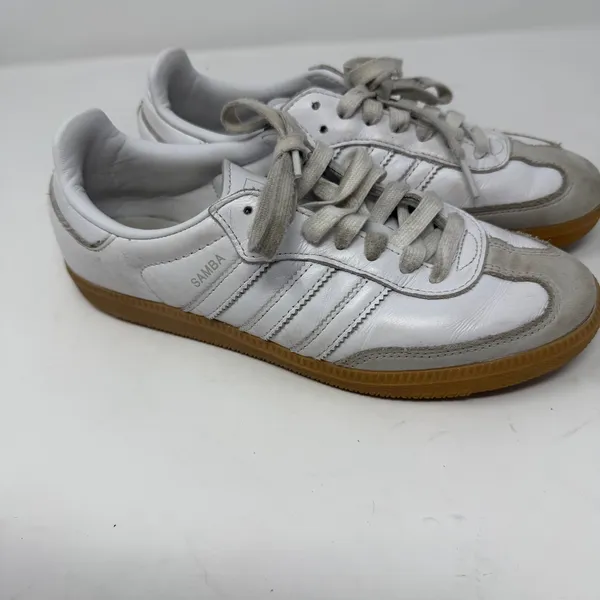 Adidas Samba OG Sneaker White Grey Gum Leather Suede Womens Size 7 - Image 3
