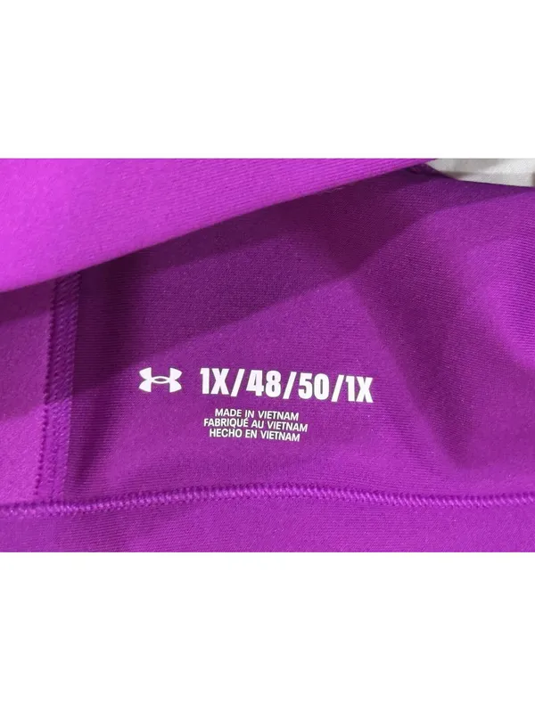 Under Armour Continuum High Zip Sports Bra Purple Plus Size 1X - Image 7