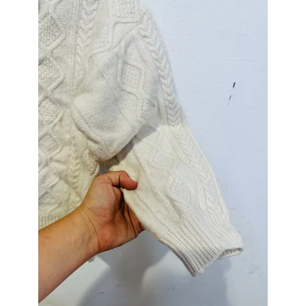 SPLENDID Off-White Wool Blend Quarter Zip Long Sleeve Dakota Half Zip Sweater S - Image 8