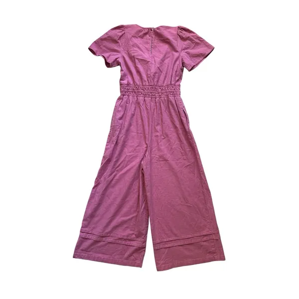 Anthropologie Somerset Jumpsuit Small Pink Full Length Short Sleeve Wide‎ Leg - Image 11