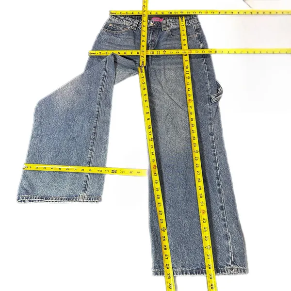 Edikted Wide Leg Carpenter Medium Wash Jeans Size M - Image 13