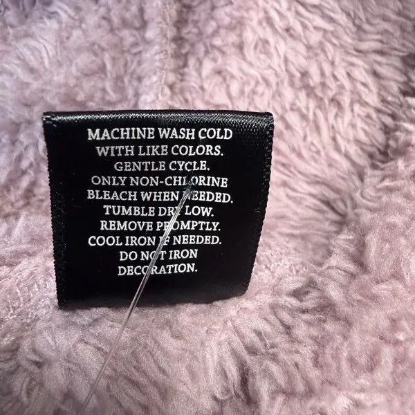 Cold Crush Womens Teddy Fleece‎ Hoodie Pom Pom Drawstring Purple Small NWT - Image 4
