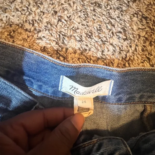 Madewell‎ High Rise Balloon Jeans Light Wash Seamed Front 26 Light Blue Cotton - Image 2