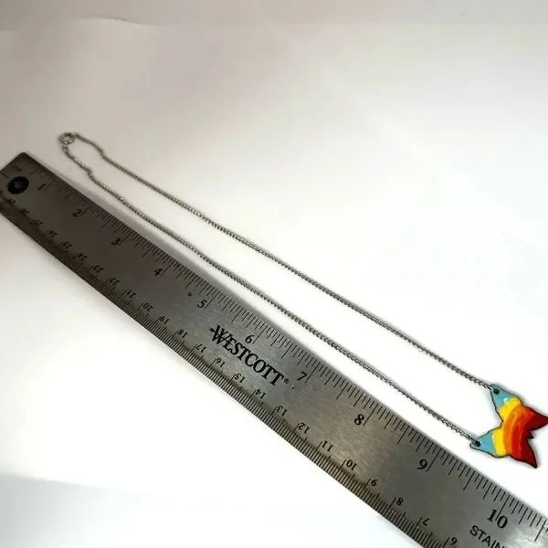 Rainbow butterfly pendant necklace - Image 7