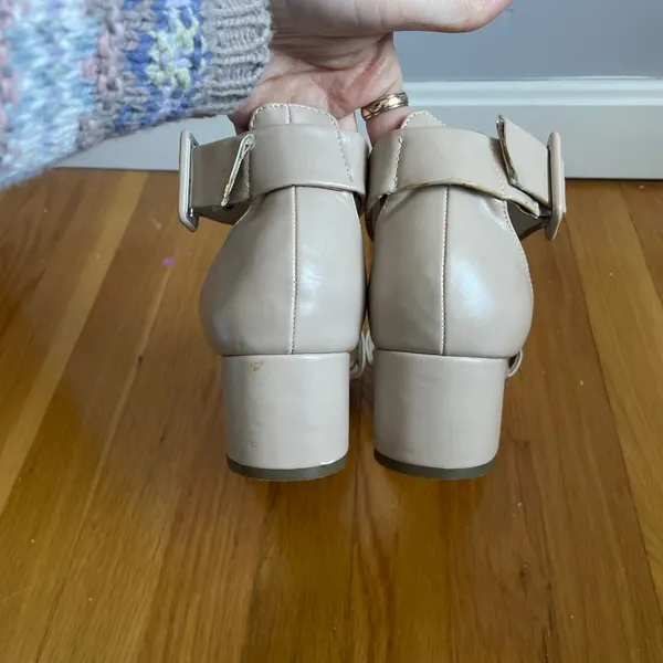 Nude Block Heel Sandal 9 Minimal Neutral Wedding Dance Floor 2" Mari A Mattie2 - Image 9