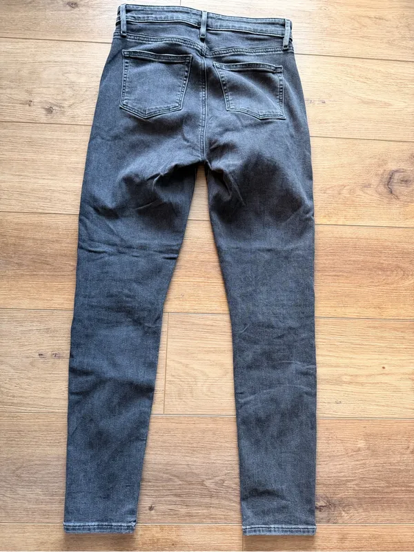 LOFT High-Rise Button Detail Jeans in Washed Black - Image 2