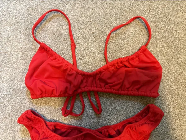 PacSun Swim Red/Orange Scrunch Bikini Set - Image 3