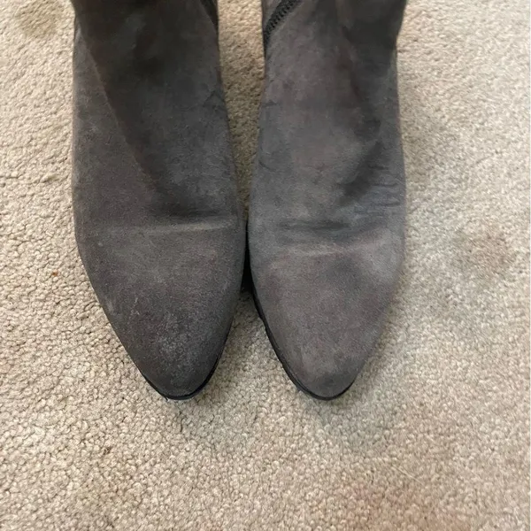 Costa Diva Gray Suede Ankle Zipper Booties Size 8 - Image 3