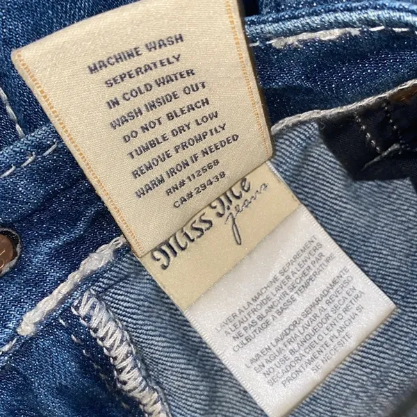Women's MissMe 31 straight Blue Jeans with Wing Embroidery - Image 8