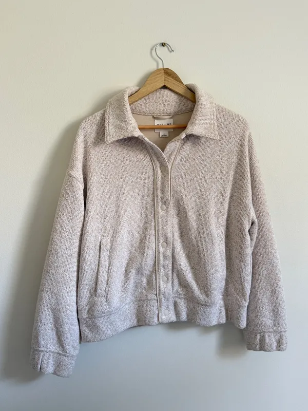 OFFLINE by Aerie Boucle Jacket Size Small Cream neutral textured - Image 2