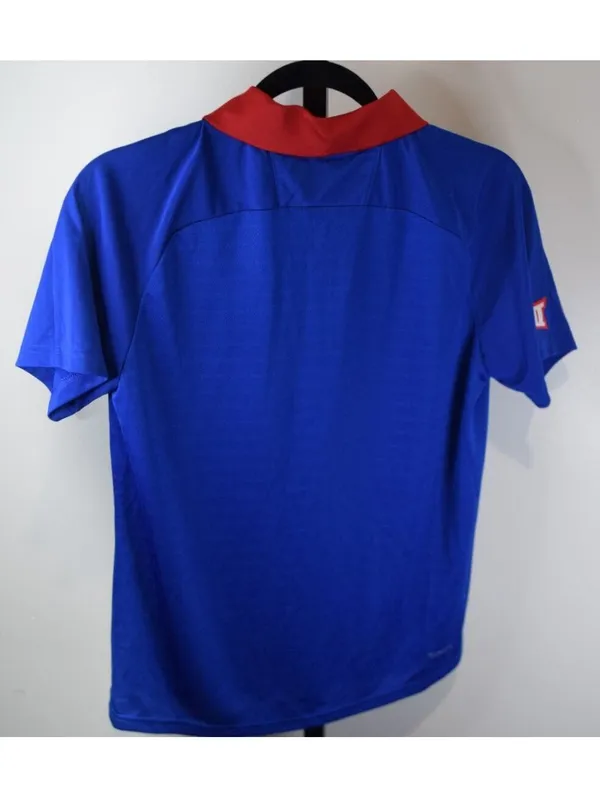 Adidas Kansas Jayhawks Polo Womens Medium Blue Red Contrast Collar Team Logo - Image 2