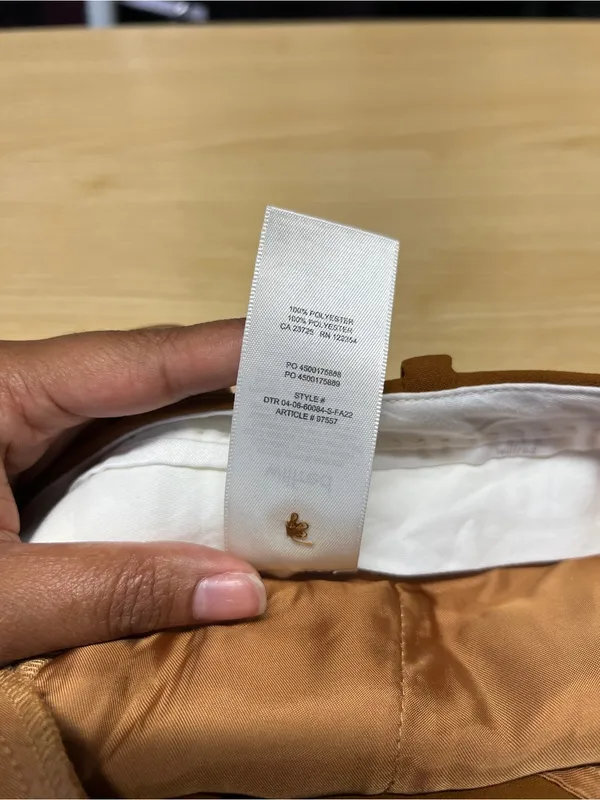 Aritzia Wilfred The Effortless Pant Cropped Caramel Brown Pleated Pants Size 2l - Image 10