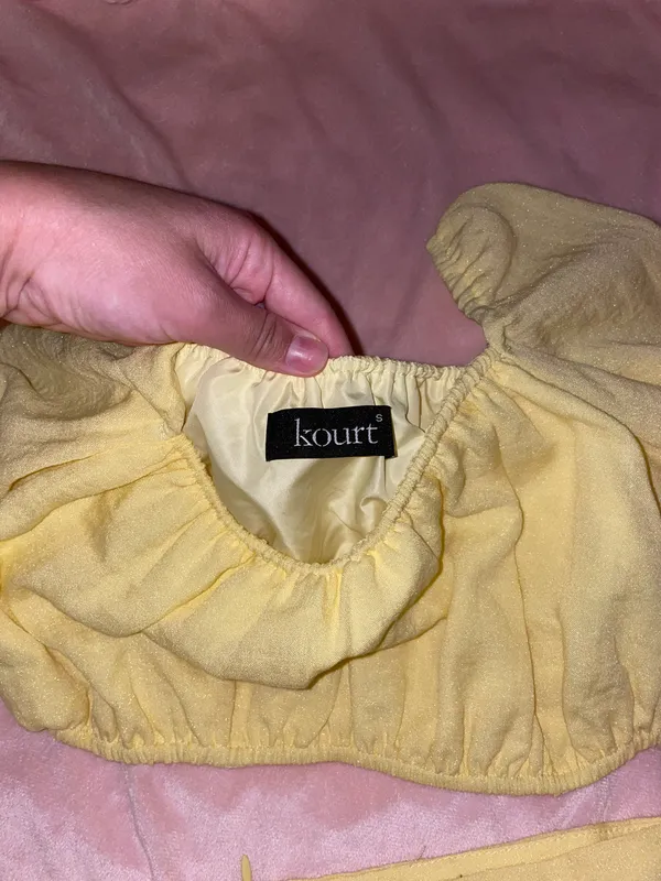 TJ Maxx Yellow Two Piece Skirt Set - Image 5