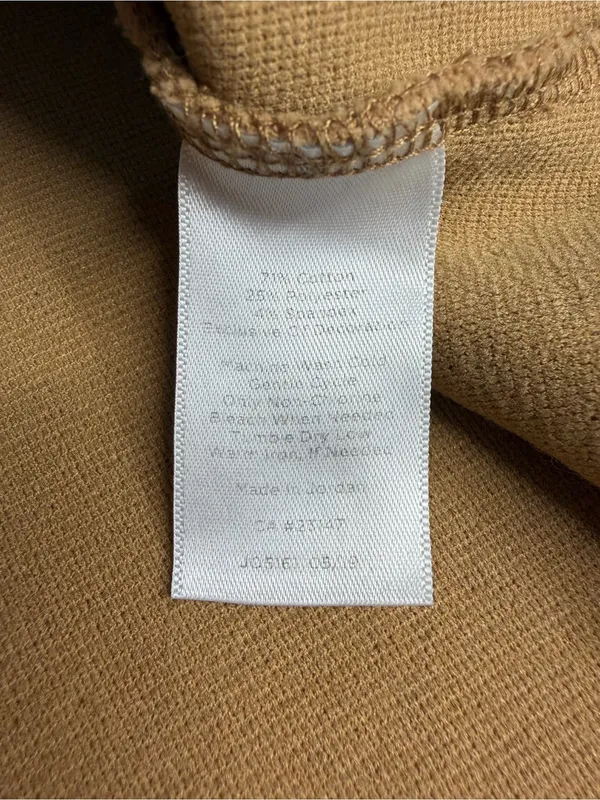 Talbots Camel tan top medium petite stretchy ribbed fall neutral minimal flawed - Image 8