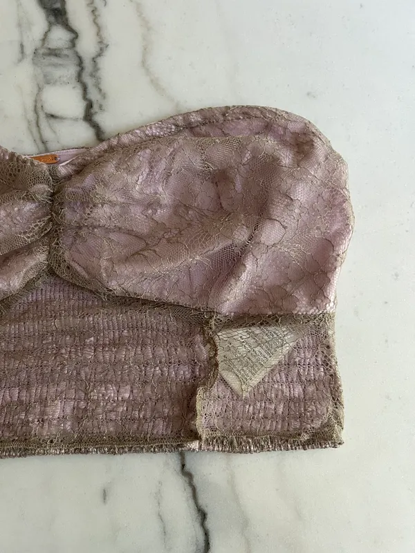 Free People Shape Of You Lilac Purple Lace Set Strapless Top Skirt - Image 8