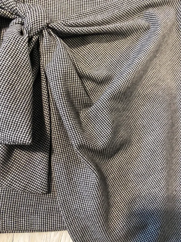 Boutique Grey Plaid Wrap Skirt - Image 2