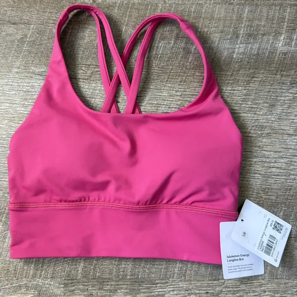 NWT Lululemon Athletica Energy Longline Bra Size 2 Ripened Raspberry - Image 2