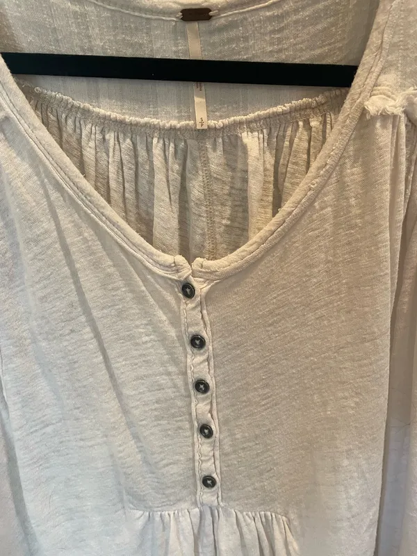 Free People Shite Button Up Tunic Top - Image 2