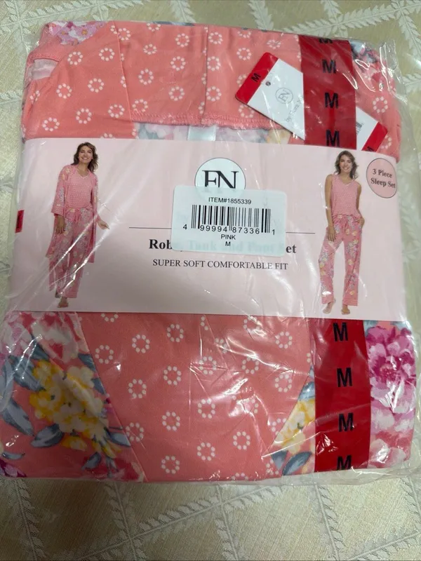 NWT Flora Nikrooz 3-Piece Sleep Set – Pink Floral (Medium)B28 - Image 7