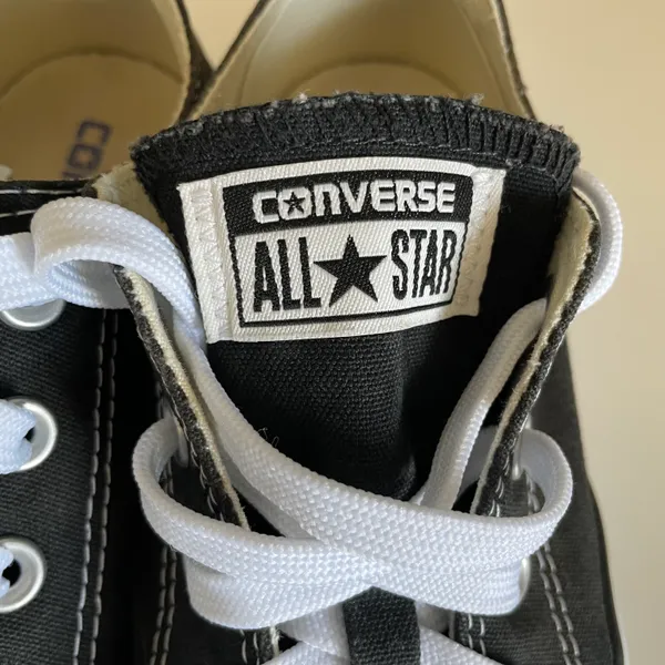 women’s black low top lace up sneakers - Image 6