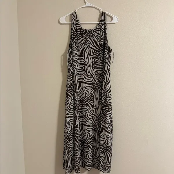 52Seven Brown and White Zebra Print dress - Image 4
