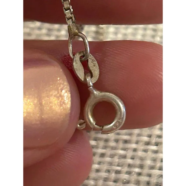 Lot a617 15.5 inch 925 sterling silver chain necklace - Image 9