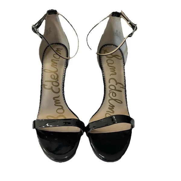 Sam Edelman Patti Black Patent Ankle Strap Sandals Heels Size 9 - Image 4