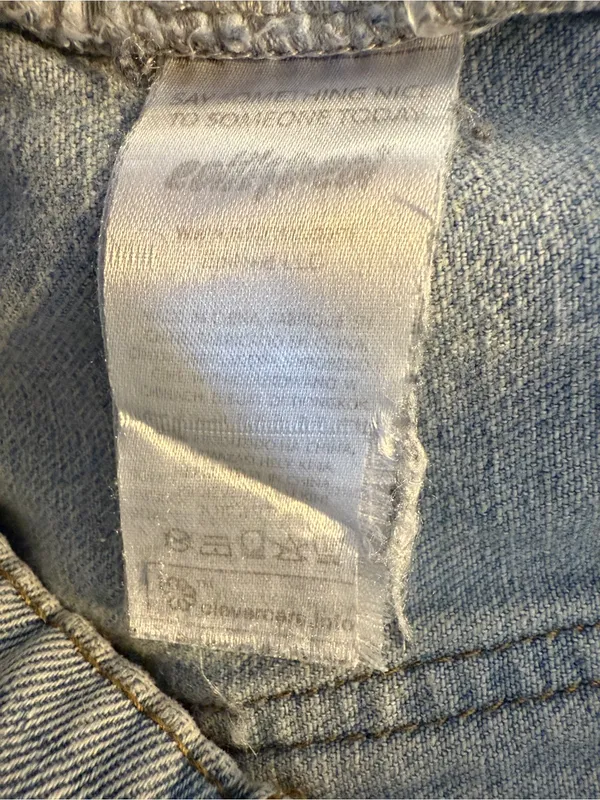 Edikted Baggy Wide Leg Jeans Womens XL Light Wash Distressed Raw Hem Y2K - Image 7