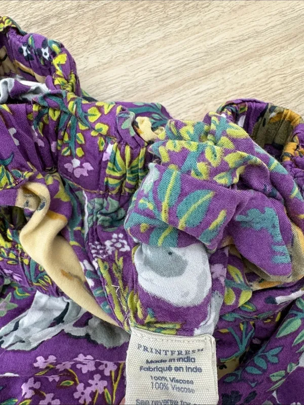 Printfresh Wide Leg Pajama Pants Women Size XS Purple Dogs Lounge - Image 4