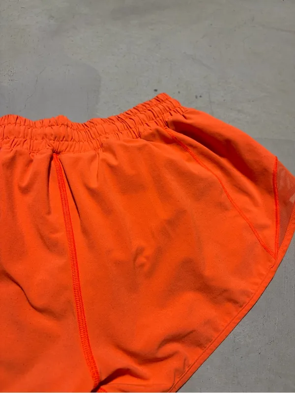 lululemon athletica Women's Neon Orange Athletic Shorts 4 - Image 7