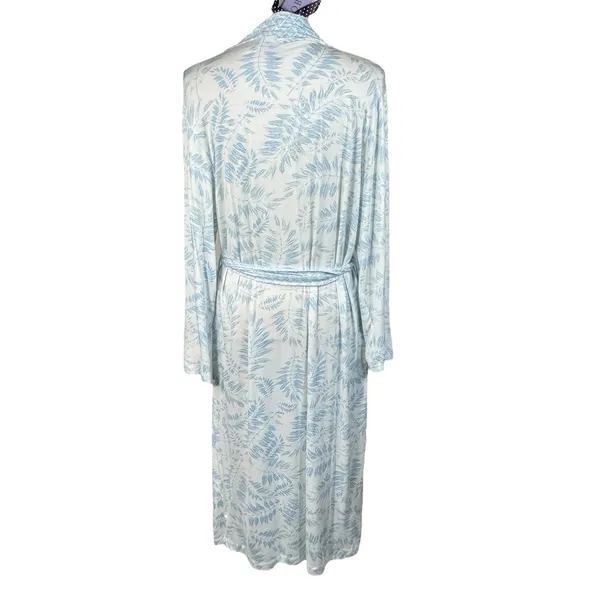 Hale Bob Medium Palm Robe Mid-Length Bamboo Stretch Belted Organic Long Sleeve - Image 4