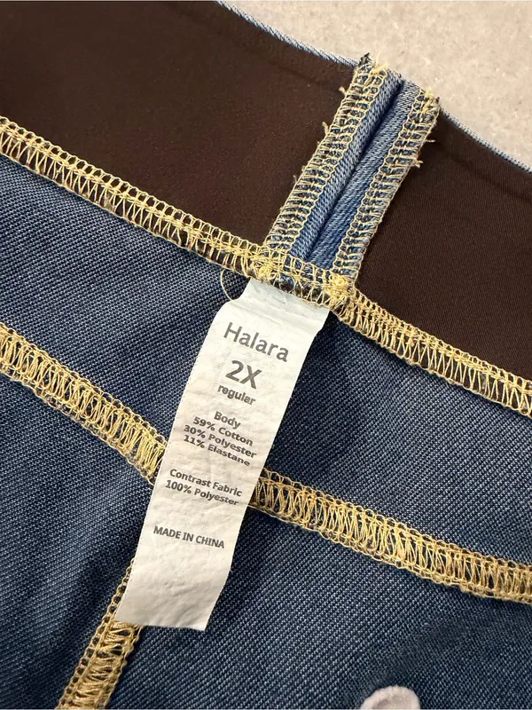NWOT Halara Size 2X Pull On Wide Leg Jeans Blue Stretch Denim High Rise Regular - Image 9