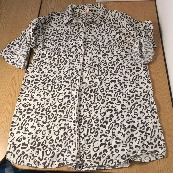 Victoria's Secret Animal Print Pajama Gown 3/4” or Long Sleeves Size Large - Image 2