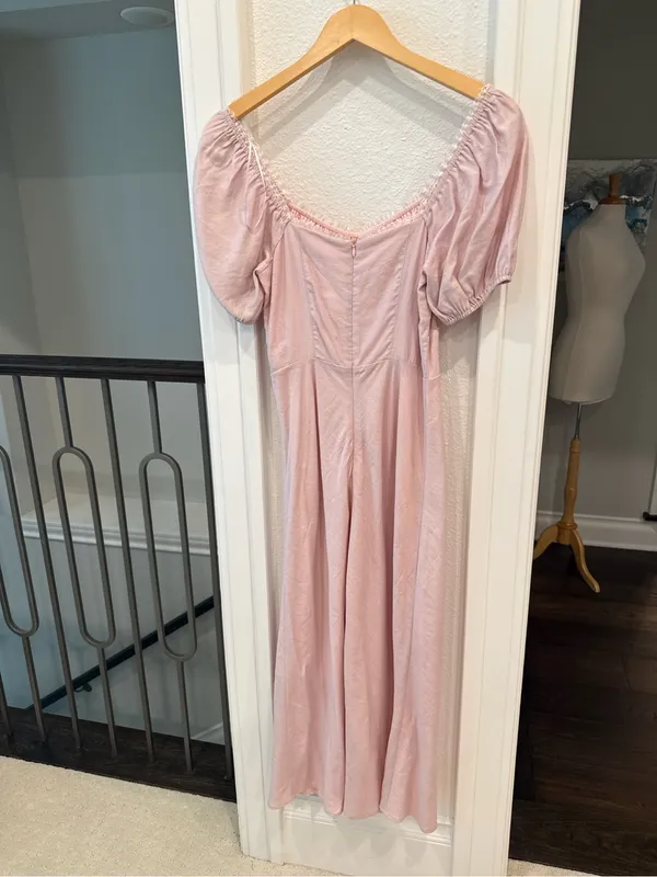 NWT le lis Collection Blush Pink Puff Sleeve Midi Dress Small - Image 5