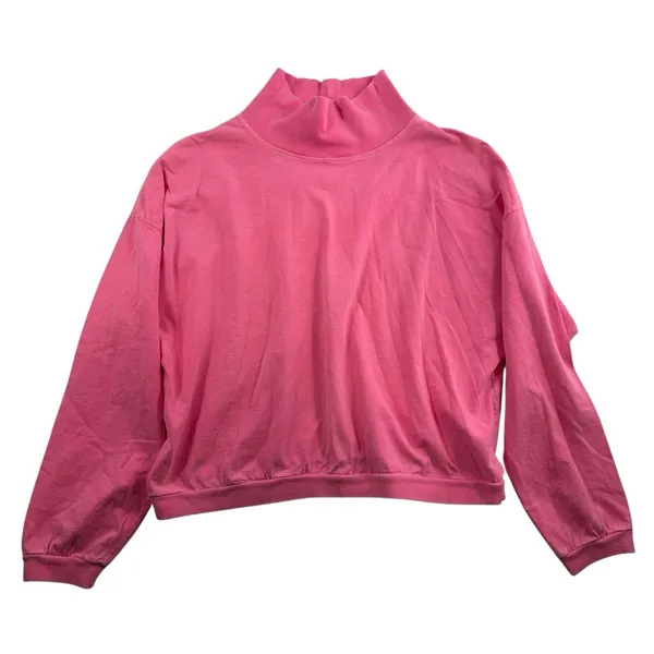 Vtg 90s L Large Mock Neck Long Sleeve‎ Shirt B'ZRQ Hot Pink Grunge Skater Edgy - Image 2