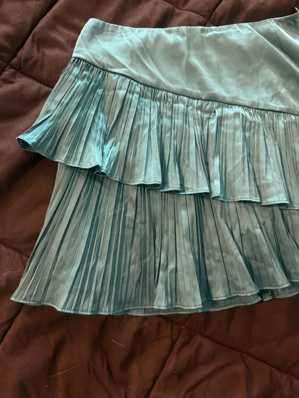 {DO+BE} Just In Time Teal Tiered Ruffle Mini Skirt - Image 7
