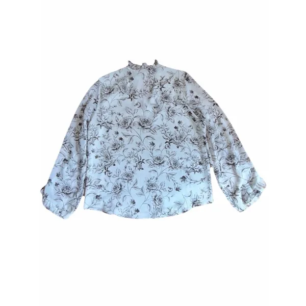 Calvin Klein Women’s Long Sleeve Floral Pattern Tie-Neck Blouse Size Medium - Image 9