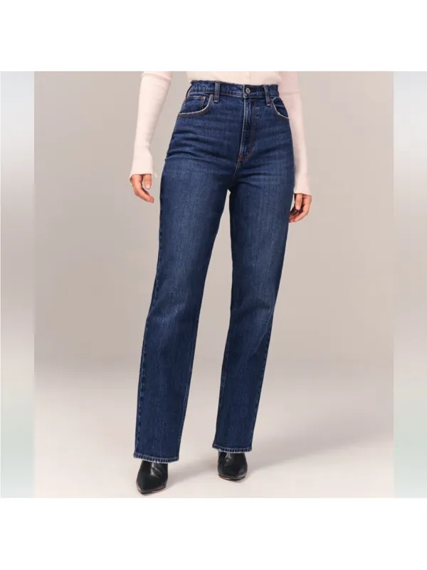 Abercrombie Curve Love Ultra High Rise 90s Straight Jean Sz 29 Regular - Image 2