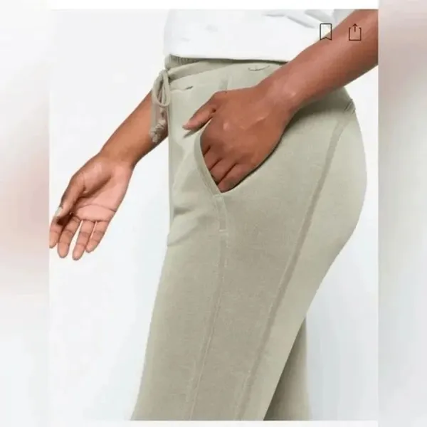 Free People Movement Back Into It Tapered Modal Olive Green Pants M - Image 14