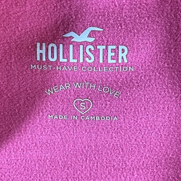 725 | Hollister Barbie‎ Pink Ling Sleeve Bodysuit Women Small Scoop Neck Stretch - Image 4